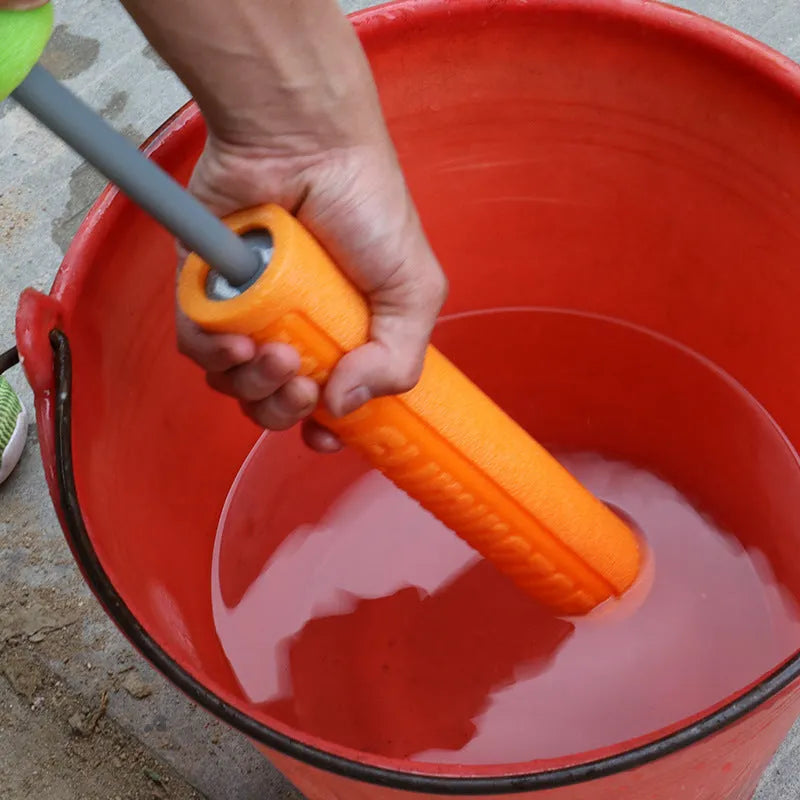 Orange plastic water blaster pistol with foam handle measuring 33cm long