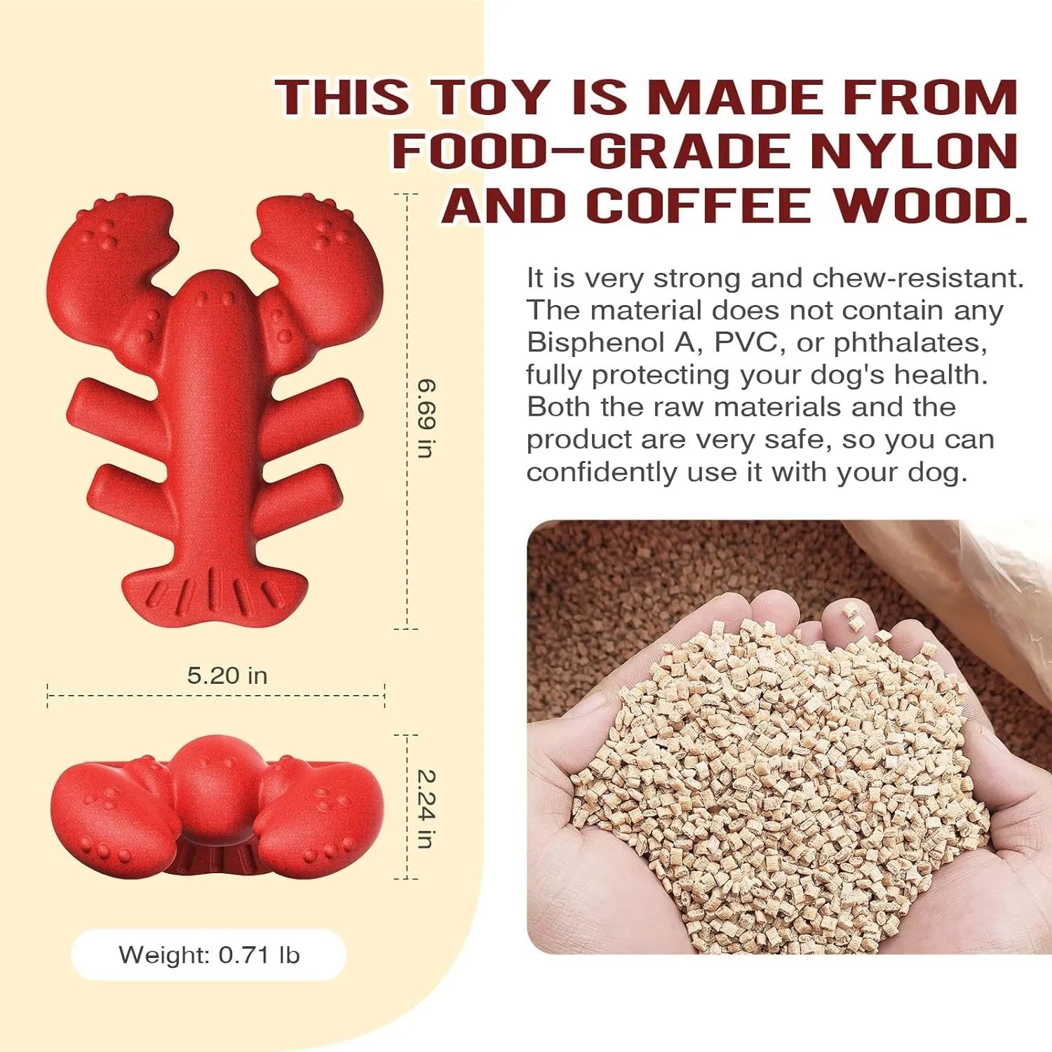 Red Nylabone dog chew toy for aggressive chewers measuring 170mm long