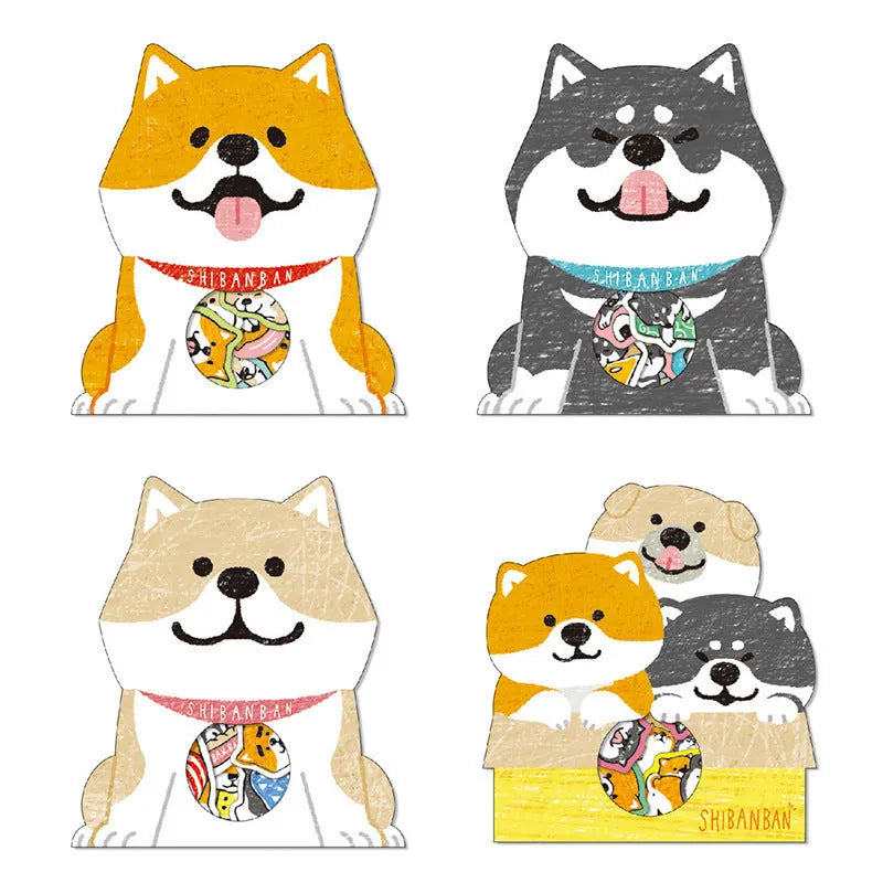 Pack of irregular shaped dog stickers in assorted colours for journal and hand account decoration.