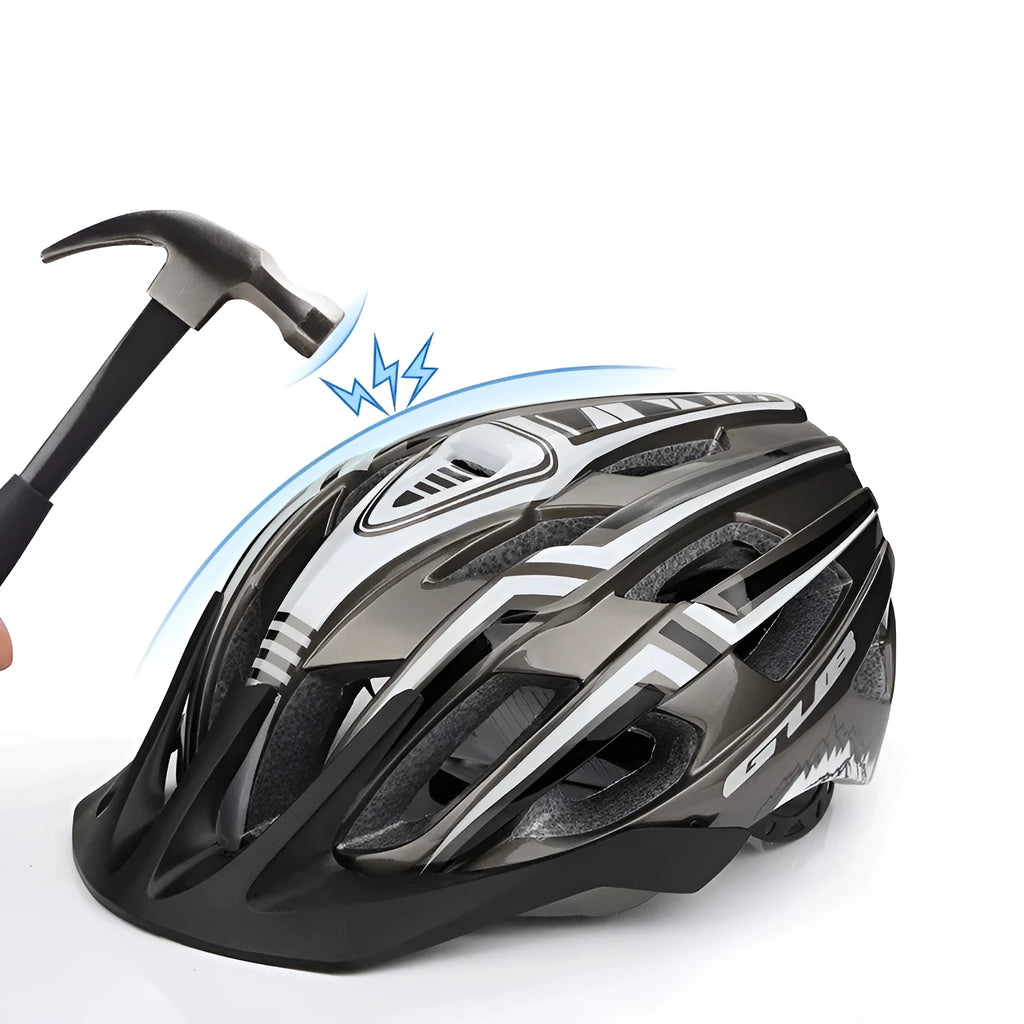 Mountain bike helmet with PC+EPS construction, USB tail light, 19 holes, adjustable 56-59CM fit, red colour