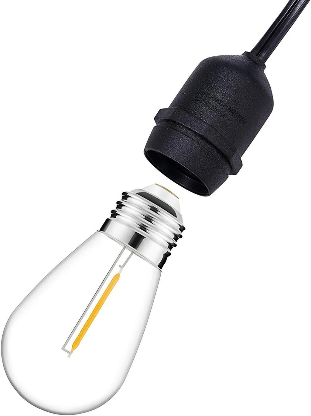 Waterproof solar powered LED string lights with PVC shell in a garden setting
