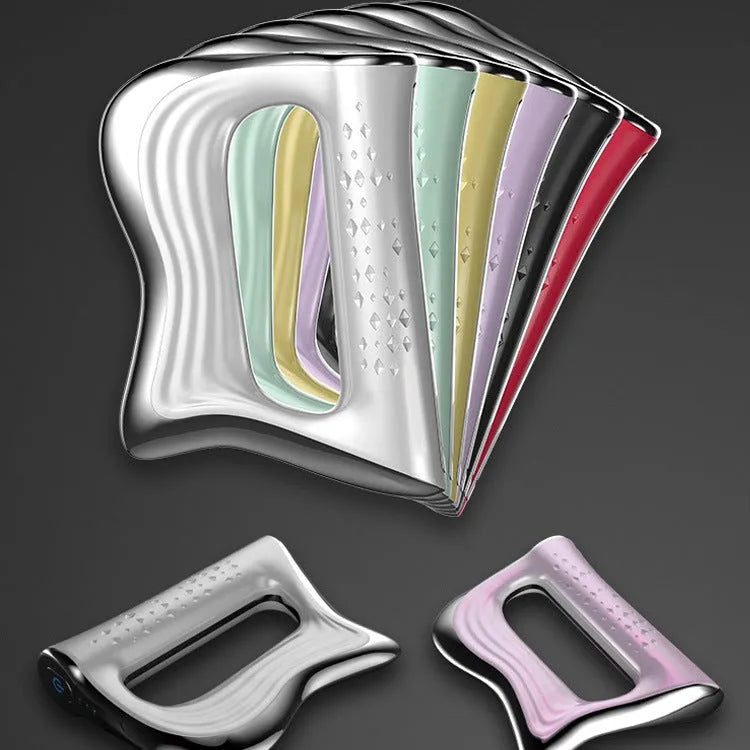 Rectangle natural resin muscle scraping massager board on a plain background.