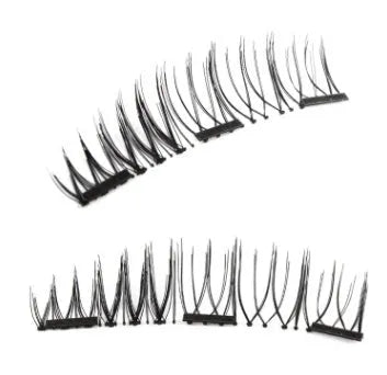 Reusable false eyelashes set with glue and tweezers, strip lashes for makeup and events.