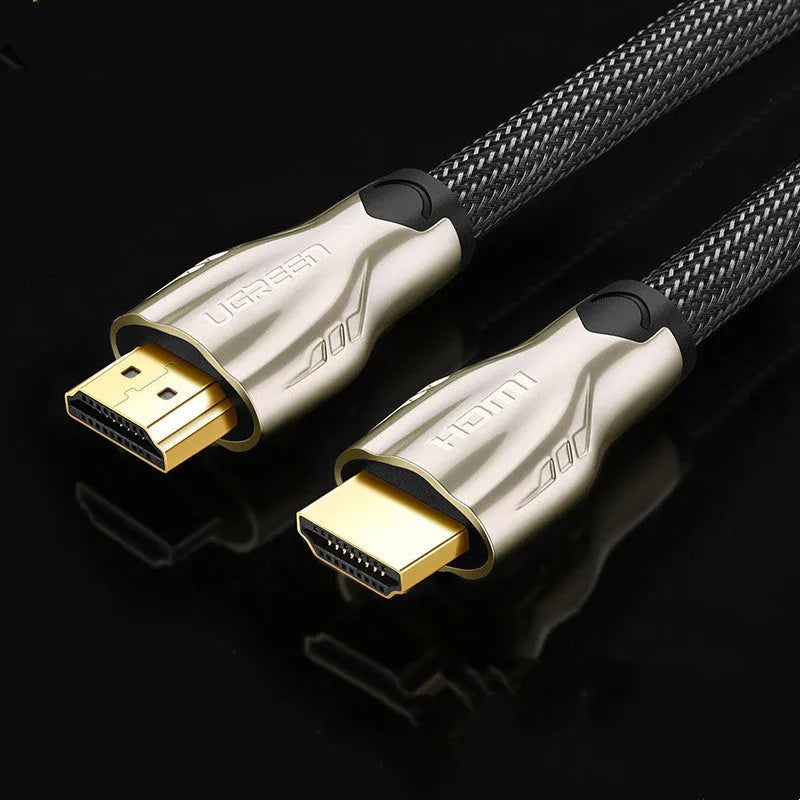Version 2.0 HDMI cable with gold-plated connectors, shown in various lengths up to 15 metres.