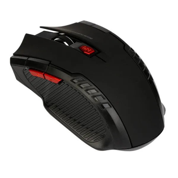 Wireless mouse with 1600 DPI resolution and 2.4GHz USB receiver in black