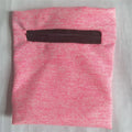 Sport phone arm bag wristband pocket in black with phone inserted, 10x12cm size