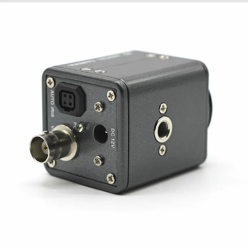 Hc-109 industrial gun camera with metal body and lens detail