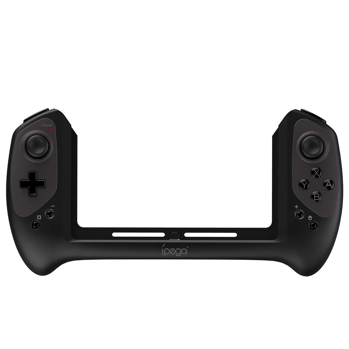 Black wireless gamepad controller for Nintendo Switch with Type-C connector and ergonomic curved grips