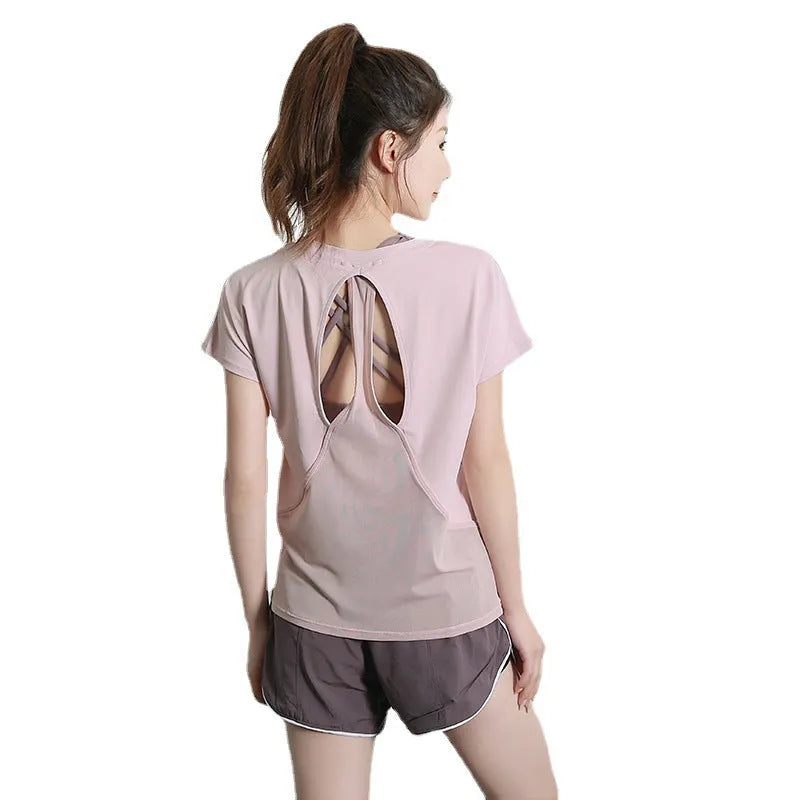 Women's short sleeve sports t-shirt in polyester available in four colours