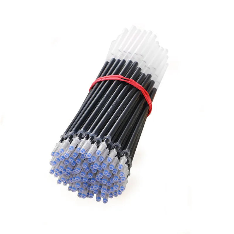 Automatic fade and disappear pen set showing pen holder, case, and eight refills
