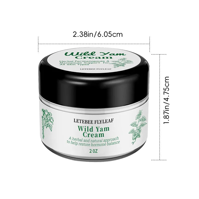 White tub of wild yam cream moisturising face cream 2 OZ with herbal extract label