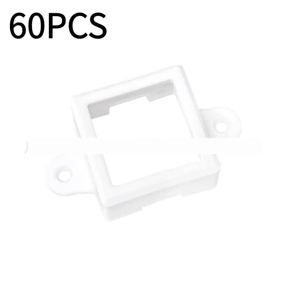 White plastic LED protective lampshade measuring 1.7cm by 6cm for fixed bracket mounting