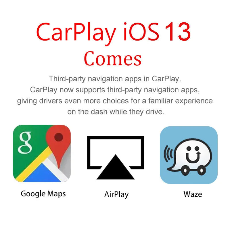 Black Wireless CarPlay USB dongle for connecting iPhone to car navigation screens with voice command