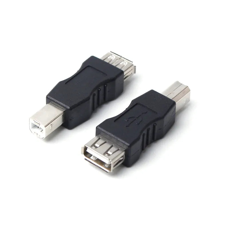 Black USB female to printer male adapter cable with copper wire and injection moulded body, 0.012 kg