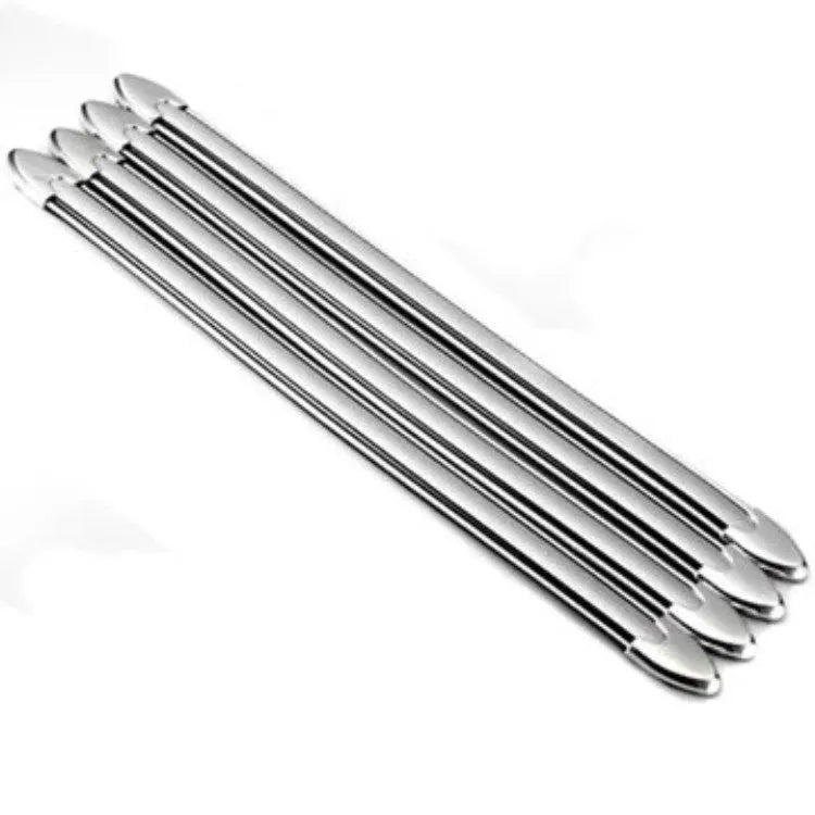 Set of 4 silver electroplated car anti-collision bumper protector strips 41cm long