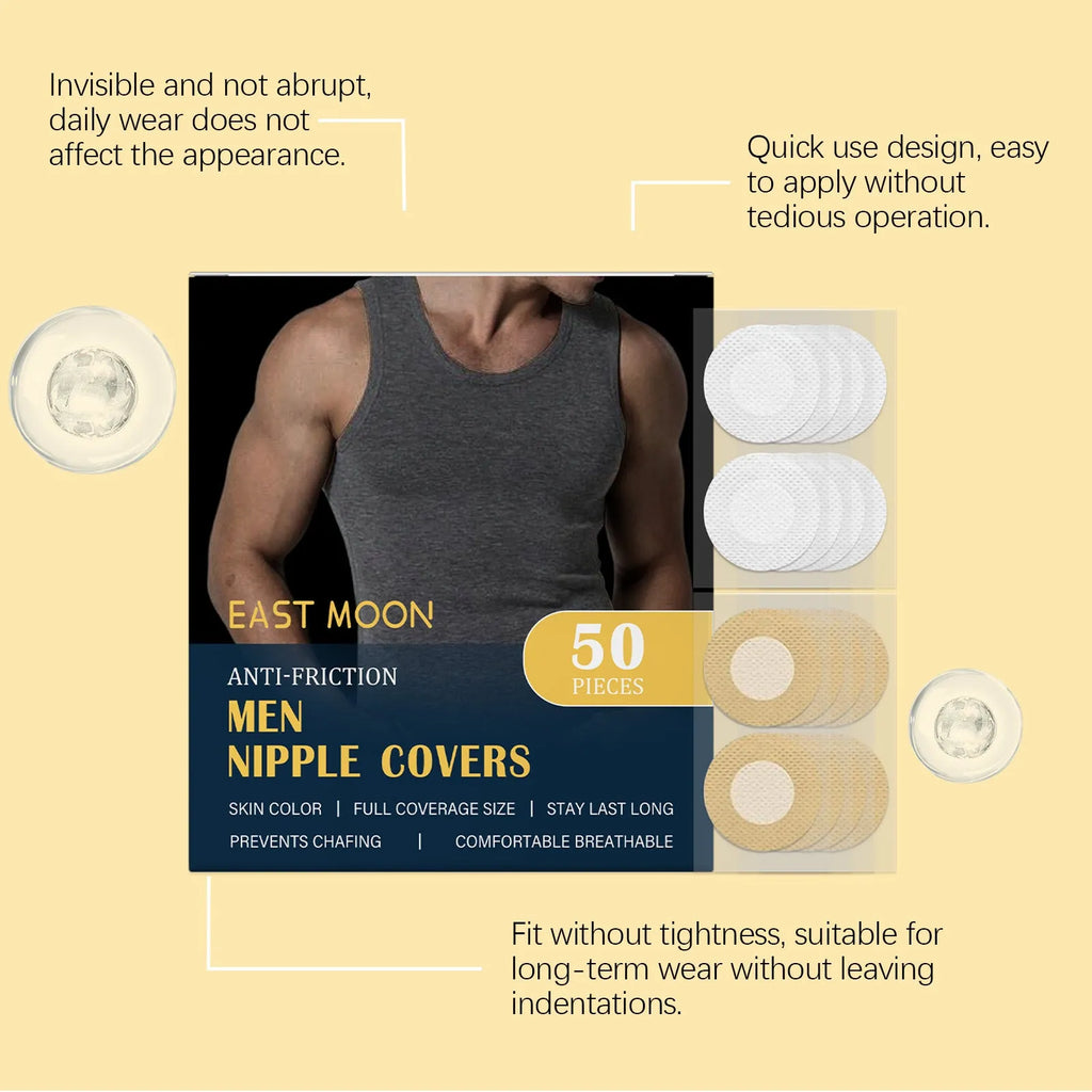 Men's anti friction chest patch 50 pieces adhesive plasters for sports