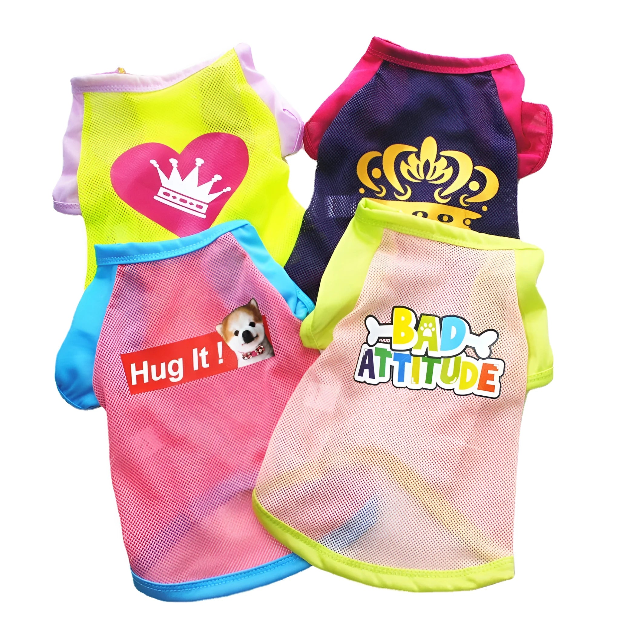 Cotton pet vest for small dogs and cats in various colours including orange, green, pink, blue