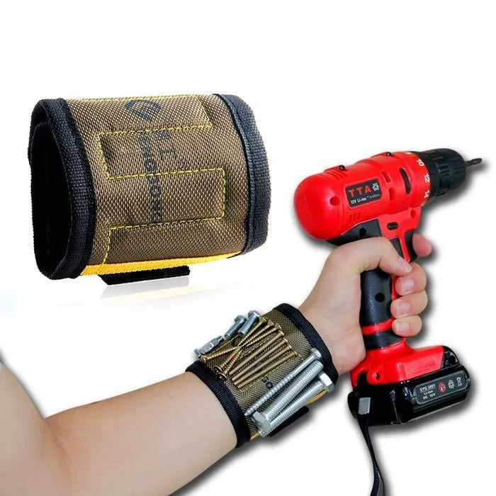 Powerful magnetic wristband in black with super strong magnets and adjustable 1680D Oxford cloth strap