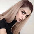 Long straight wig 65cm with mid-point bangs in colour as shown, made from high temperature wire