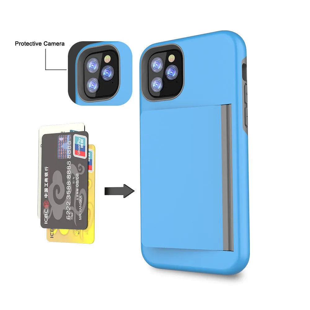 Simple solid-colour mobile phone case for iPhone 11 series in various colours on a white background.