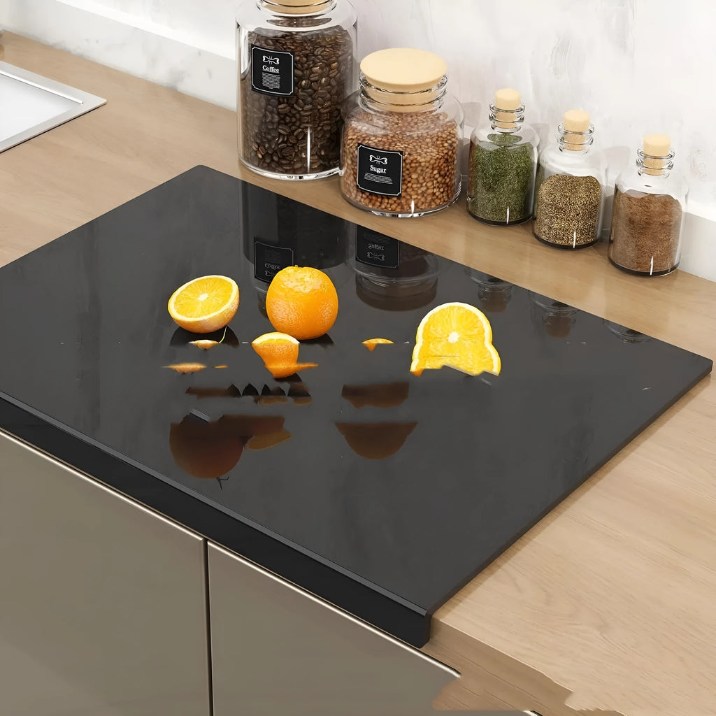 Black transparent acrylic chopping board with three size options 30x20cm, 40x30cm, 45x32cm