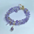 Double row natural ametrine gravel bracelet with D178 colour stones and manual processing