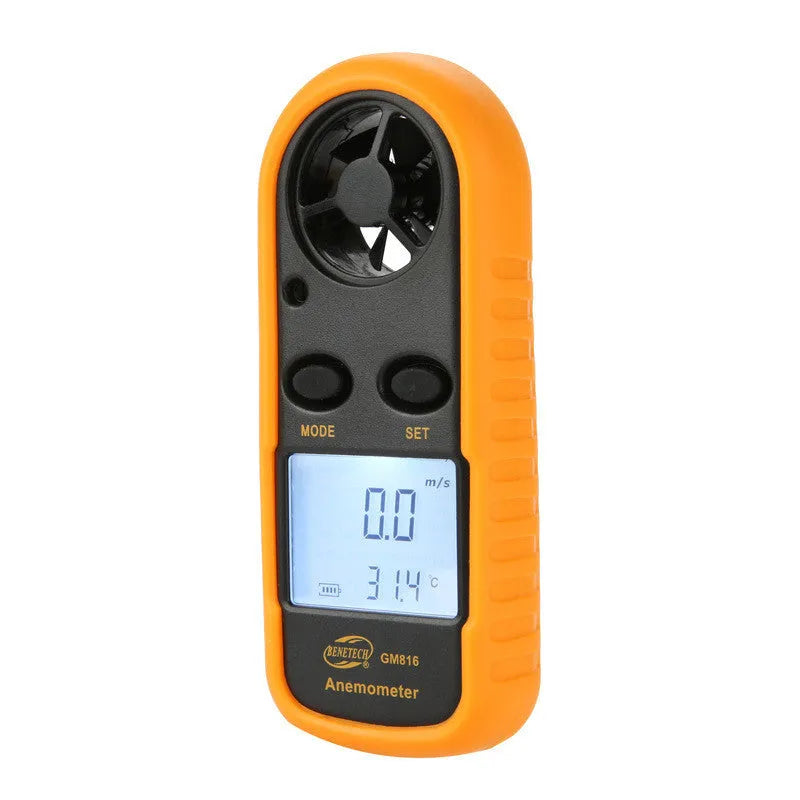 Biaozhi GM816 orange digital portable wind speed measuring instrument anemometer.