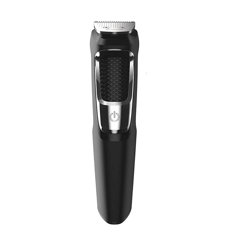 Multifunctional nose and beard hair clippers with flushable waterproof blades and lithium-ion battery