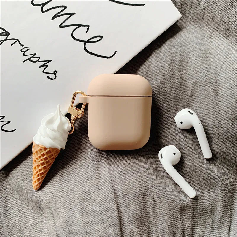 Cylinder ice cream design silicone case for Apple AirPods 2 wireless Bluetooth headphones