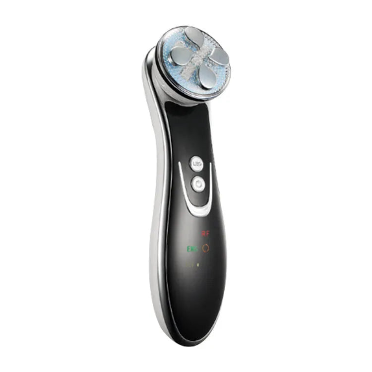 Thermage colour light beauty instrument IPL device in gold, 17.5 x 4.5 x 5cm, with six modes and USB power