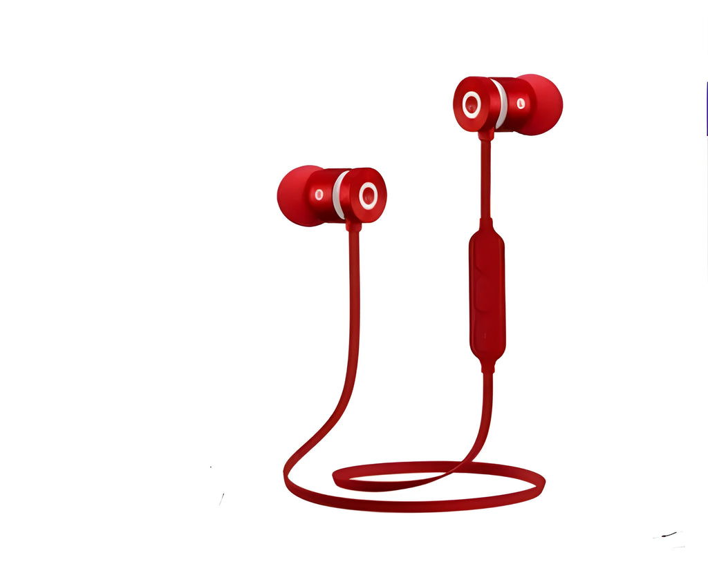 Metal magnetic sports Bluetooth wireless headset with neck-mounted design and in-ear buds