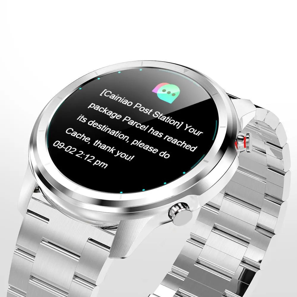 LEMFO LF26 smart bracelet in Black on a wrist, showing its 1.3-inch screen.