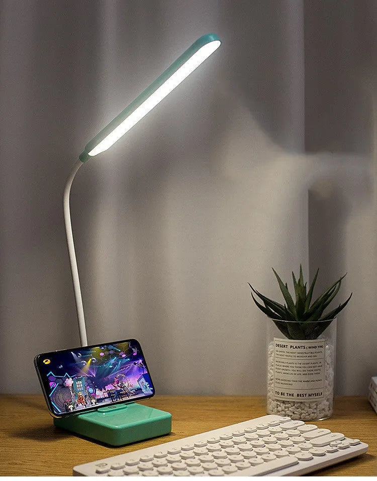 LED eye lamp with plastic lampshade touch mode white colour modern simple desk light