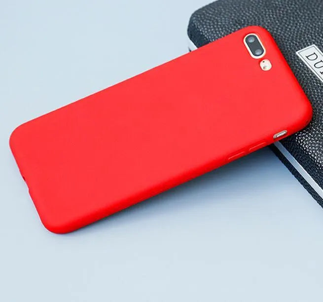 Frosted matte soft shell phone case for Apple iPhone, shown in one of nine colour options.
