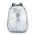 Women's punk rock backpack with hollow-out design in black colour showing shoulder straps and zipper closure