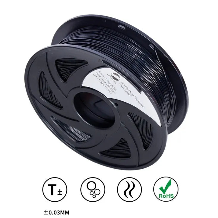 TPU 3D printing filament for rapid prototyping and 3D printing pens, available in black or white