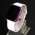 Digital student bracelet watch with square plastic case, 37mm dial, and calendar display, multiple colours