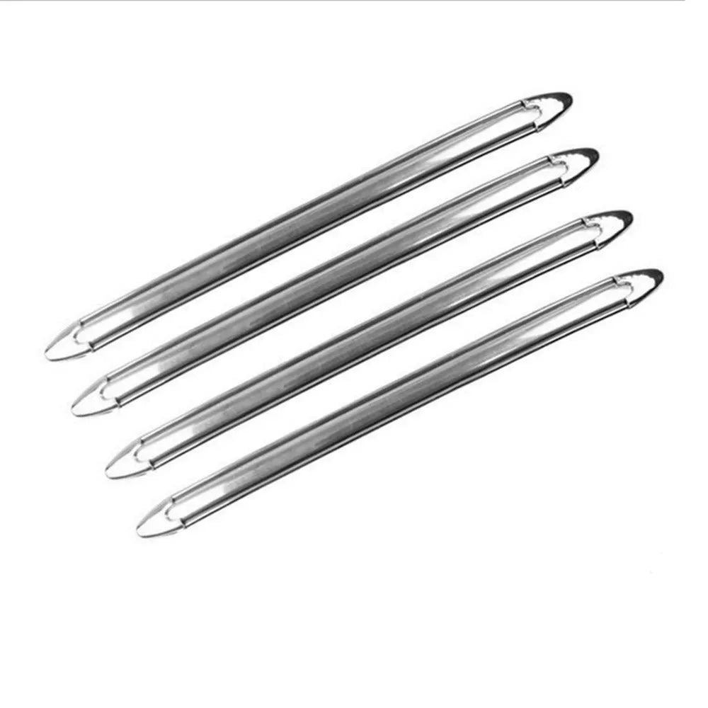 Set of 4 silver electroplated car anti-collision bumper protector strips 41cm long