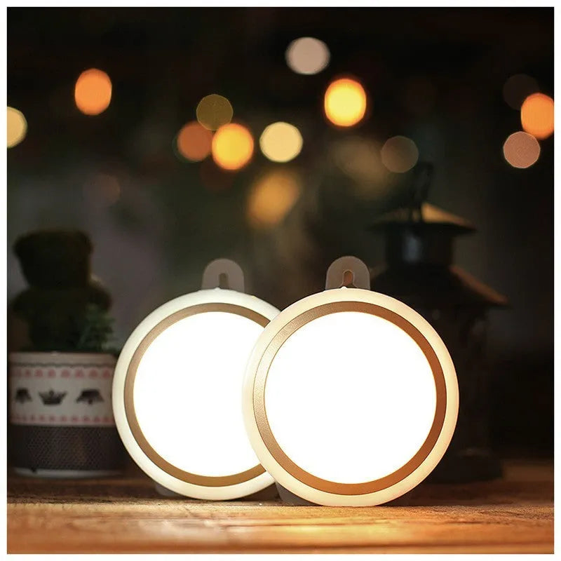 Smart body motion sensor LED night light unit with 80mm diameter white housing