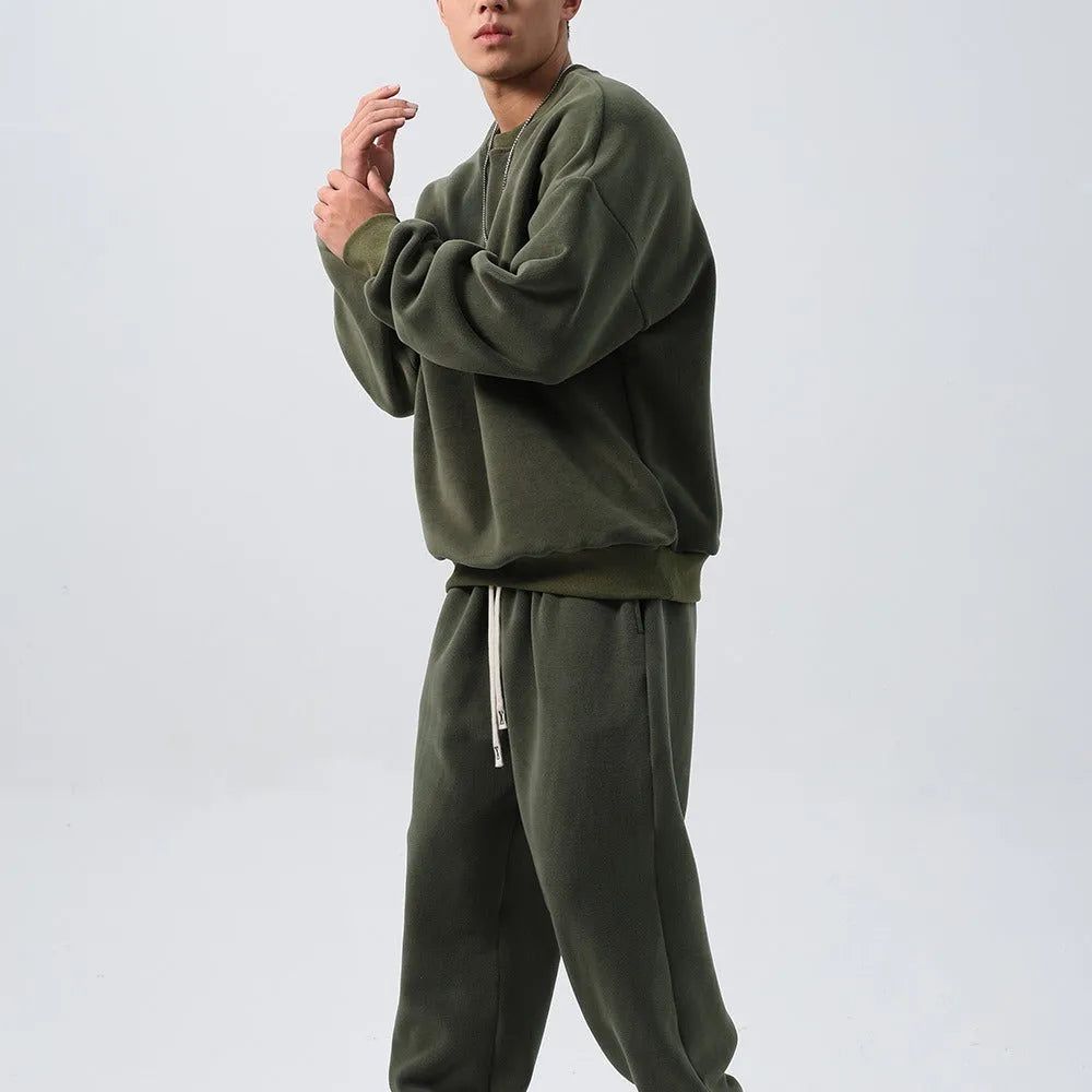 Men's polar fleece sports suit with double-sided shake design in winter colours