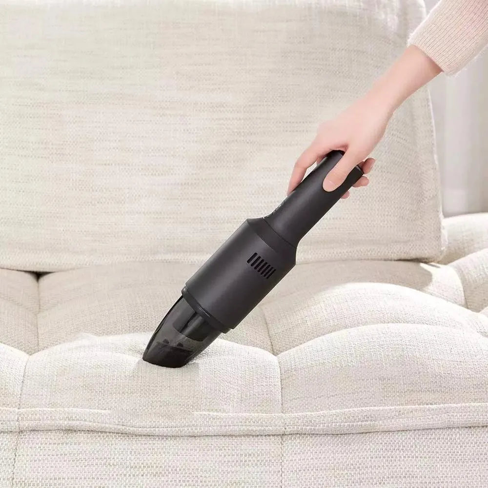 Black car vacuum cleaner with LED light and nozzle for 7000PA suction interior cleaning