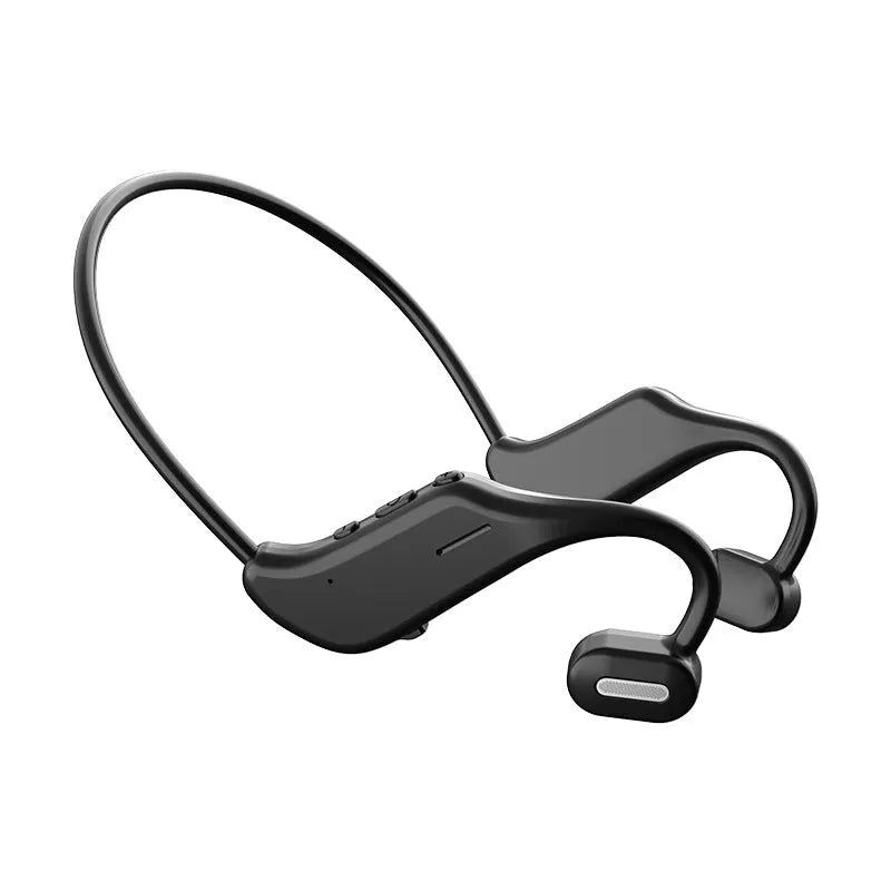 New DYY-5 in-ear wireless Bluetooth headset in black with hanging ear design and stereo earbuds