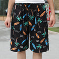 Men's loose fit beach pants in ice silk polyester blend fabric with stripe or floral patterns