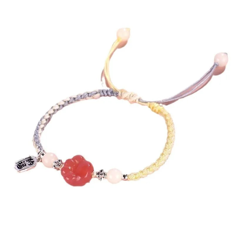 Cat's paw design woven bracelet in couple style with manual processing