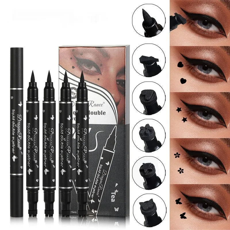 XINGX double-headed eyeliner set with gold, black, and charcoal black pencils in 5 boxes