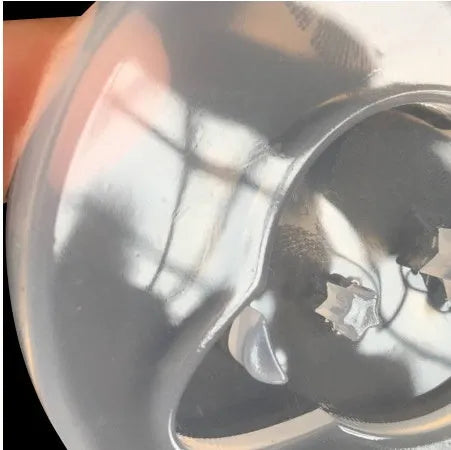 Circular planet silicone resin mould showing 6.5 cm diameter and full mirror surface pattern