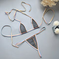 Simple super mini bikini set for women with T-back three-point style in polyester, colour red