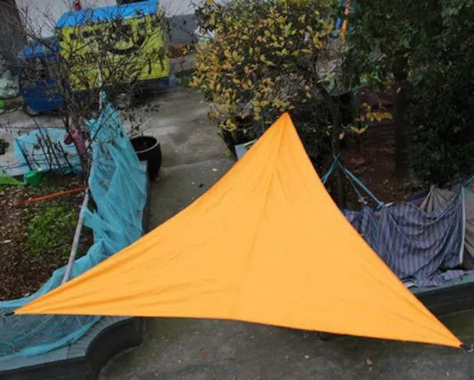 Portable camping awning in Oxford cloth, folding storage, size 4x4x4 metres, blue colour
