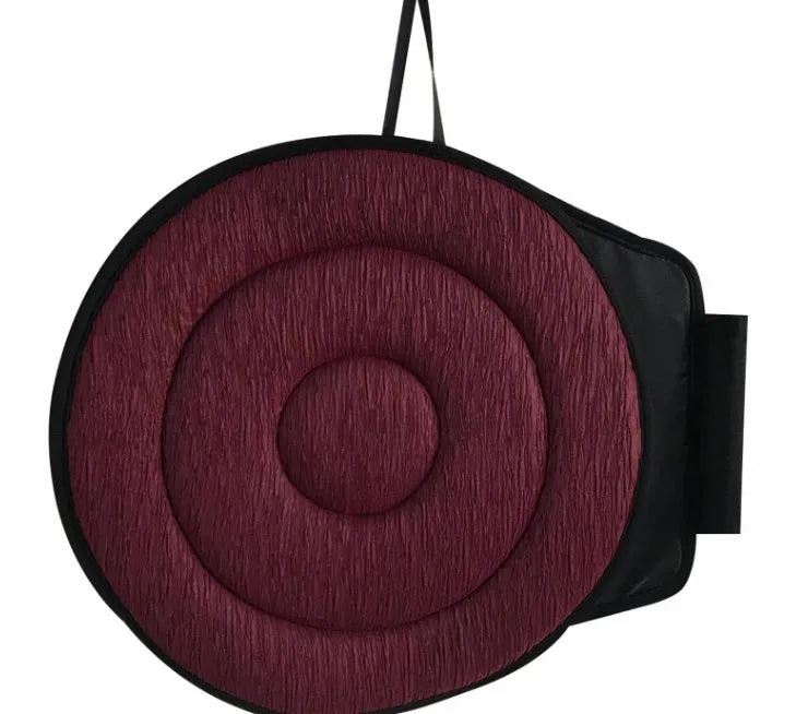 360 degree rotation seat cushion, 40cm round swivel mobility aid with non-slip backing in red, black, grey, wine red, coffee or beige