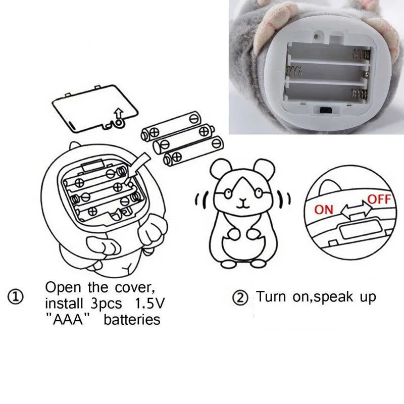 Small light brown plush hamster toy on a white background.
